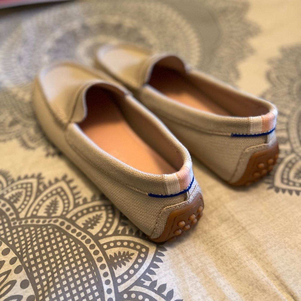 Rothy's Beige and Blue Loafers